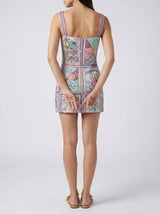 Talia Hand Beaded Multi-Coloured Crystal Party Dress in Stock