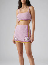 Monty Co-ord Hand Embroidered Bead Skirt - Pink