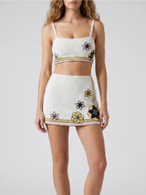 Mei Flattering Summer Luxe Co-ord Top - White