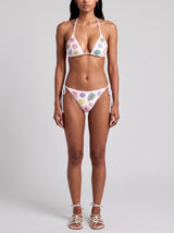Beach Vibe White Beaded Bikini Bottom