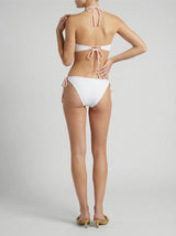 Jessica Pink Palm Whisper White Bikini Top