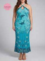 Curve Dolphin Hand Beaded Maxi Dress