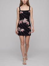 Gala Embellished Black Mini Dress