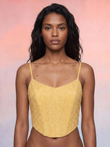 Yellow Beaded Top