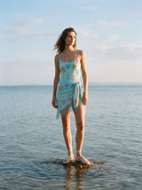 Shell and Starfish Sky Blue Embroidered Sarong