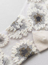 Pale Green Petal Veil Socks