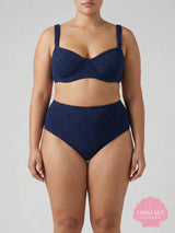 Heidi Hand Beaded Bikini Bottom Navy