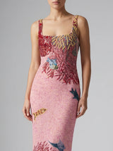 Oceanic Bloom Pink Maxi Dress