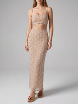 Calliope Luxury Crystal Co-Ord Top Nude