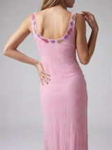 New York Bold Strapped Maxi Dress Pink Yellow in Stock