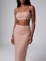 Calliope Nude Luxury Embroidered Crystal Co-Ord