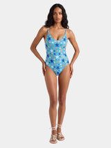 Celestial Hand Beaded Night Blue Swimsuit