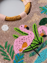 Flamingo Wooden Ring Bag