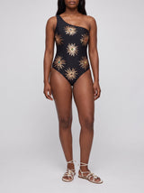 Callie Velvet Swimsuit in Black