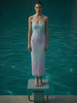Calliope Luxury Crystal Ombre Maxi Party Dress in Stock