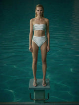 Ophelia Hand Embroidered Bikini Top White