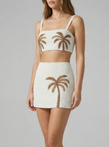 Palm Tree Gold Co Ord Skirt