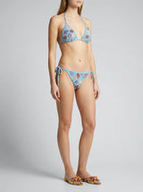 Shell Beaded Bikini Top - Blue