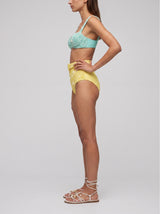 Heidi Shell Hand-Beaded Blue Bikini Top