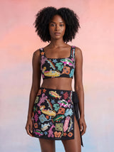 Arizona Embroidered Mini Skirt Black