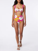Oceanus x Zandra Rhodes Swirlshell Beaded Bikini Bottom Fuschia
