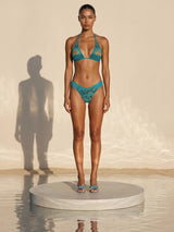 Sunshine Glow Beaded Bikini Bottom in Green