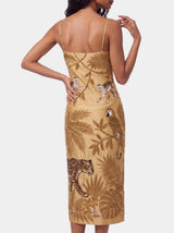 Zola Gold Midi Strap Dress