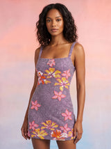 Millie Petals Lilac Mini Dress in Stock