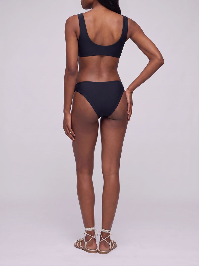 Oceanus Pearl Tide Black Bikini Top