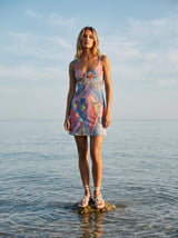 Aliona Embellished Luxury Multicolor Mini Dress