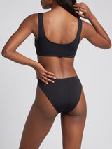 Aaliyah Hand Embroidered Black Bikini Bottom