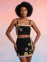 Mei Flattering Summer Luxe Co-ord Top - Black