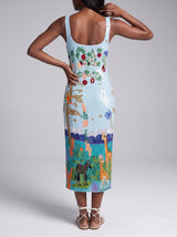 Safari Lagoon Beaded Maxi Dress