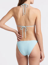Moire Shell Blue Hand-Beaded Bikini Bottom