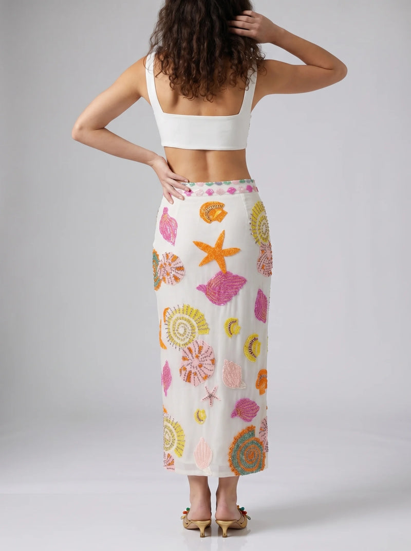New York Hand-Embroidered Top White