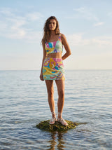South Beach Azure Beaded Crop Top Multi colour in Stock
