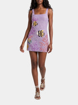 Morish Idol Hand Beaded Mini Dress Purple