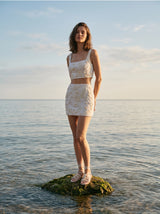 Arizona Ivory Beaded Co-ord Skirt