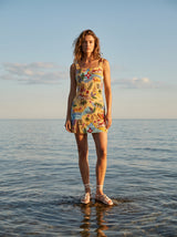 Havana Yellow Beaded Mini Dress