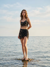 Whispering Waves Black Co-ord Top X Jvmilya