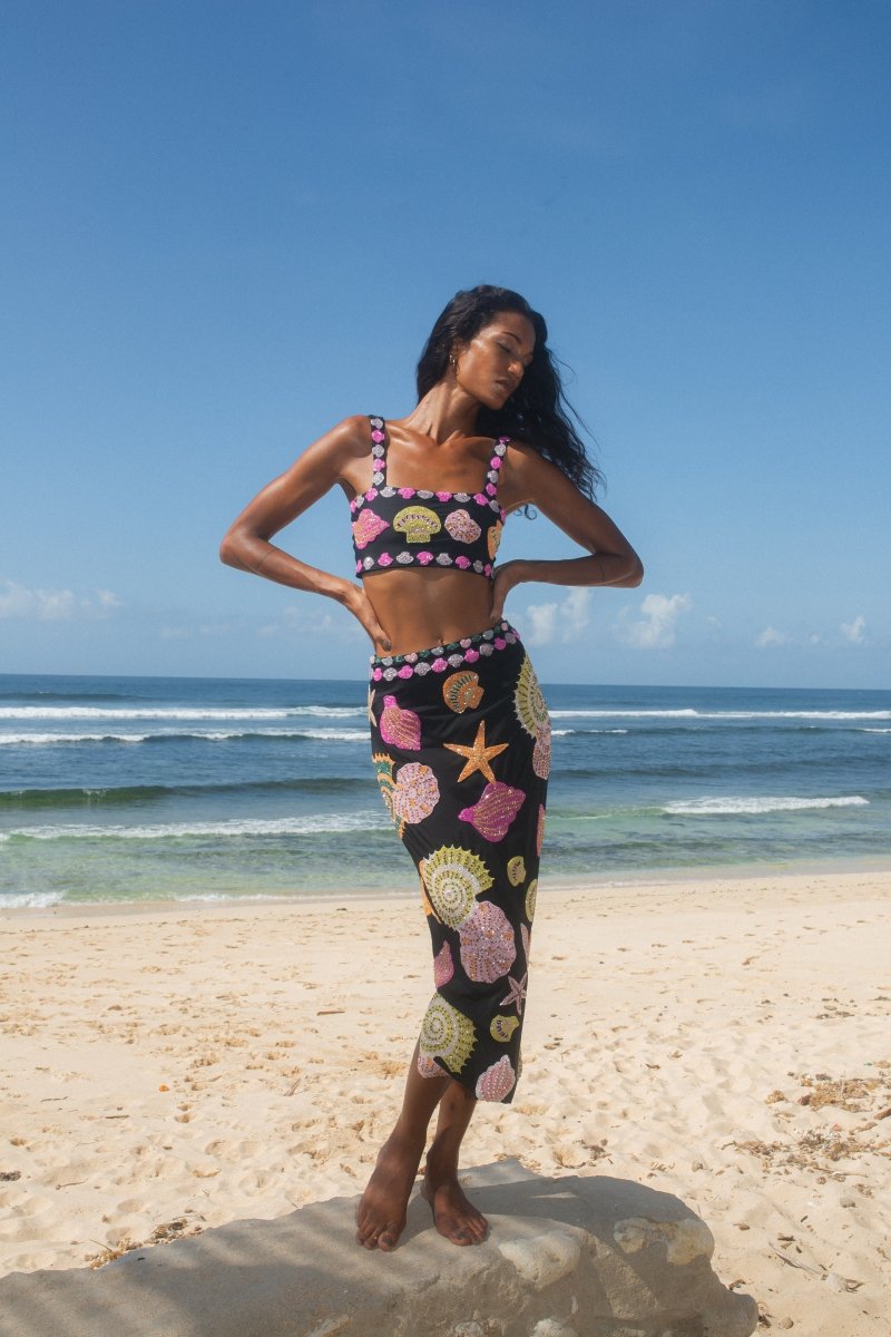 New York Hand - Embroidered Skirt - Oceanus Swimwear