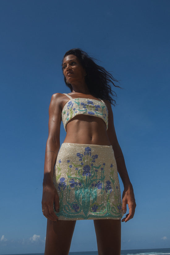 Santa Monica Hand-Embroidered Co-Ord Top