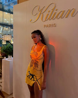 St. Barth Hand - Beaded Crystal Dress - Yellow - Oceanus Swimwear