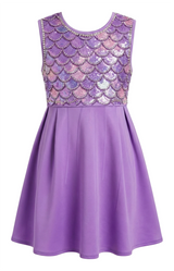 Purple dress with sequin embellishments on a white background