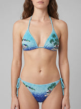 Oceanus x Taylor Nunez Island Blue Triangle Bikini Top