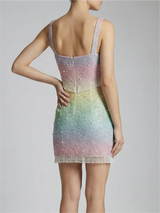 Posy Gradient Pastel Beaded Mini Dress