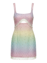 Posy Gradient Pastel Beaded Mini Dress