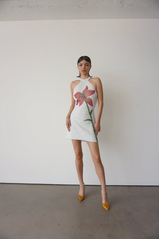 Nola Halter Neck Dress White - Oceanus Swimwear