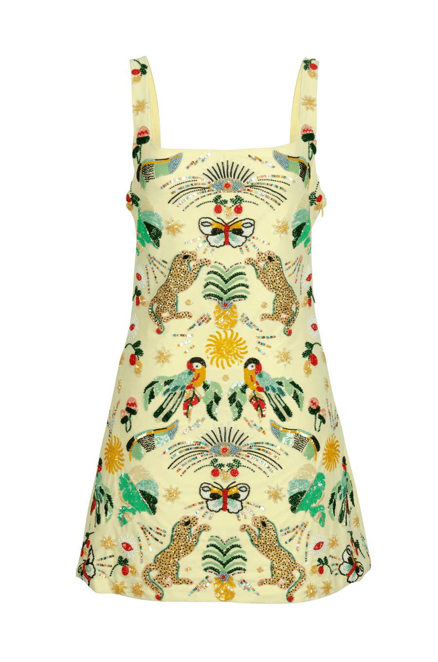 Aurelia Embroidered Luxury Yellow Sequin Mini Dress