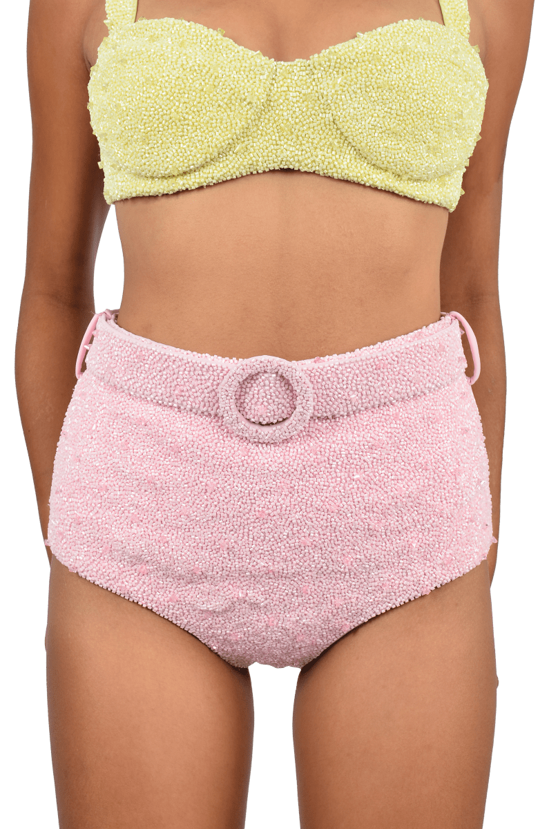 Heidi Hand Beaded Bikini Bottom - Oceanus Swimwear